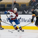 (From l.) William Karlsson, Colorado’s Andre Burakovsky, and Zach Whitecloud.